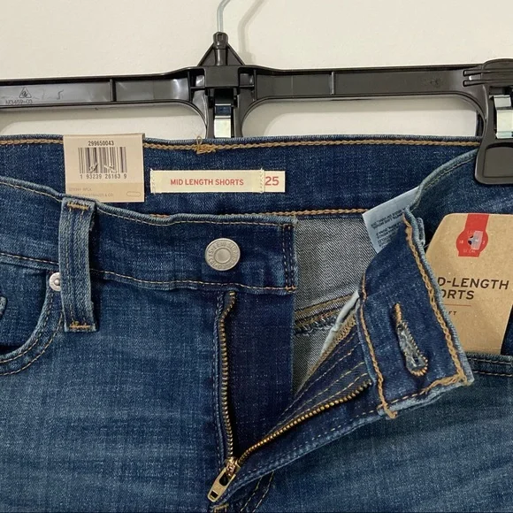 LEVI'S Sculpt Hypersoft Original Style Mid Length Denim Stretch Jean Shorts - Picture 5 of 12